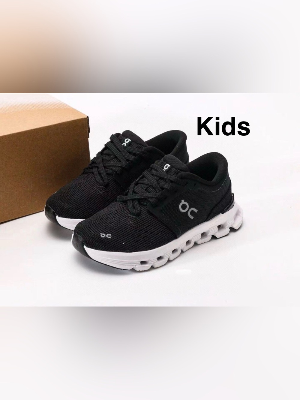 On Running Kids cloud X Black and White Cloud-inspired Sneakers